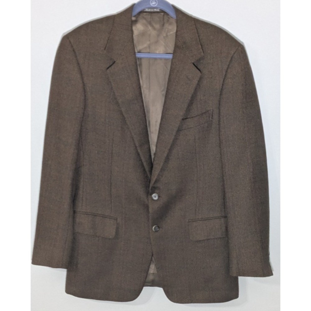 Vintage (Late 90s) Ermenegildo Zegna Brown Birdseye Wool Sport Coat Italy 40L